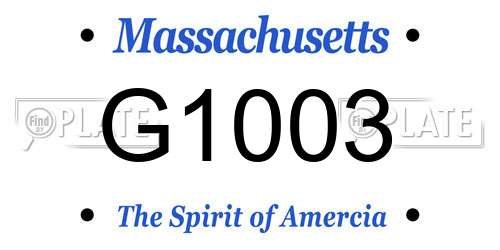 G1003 Massachusetts License Plate