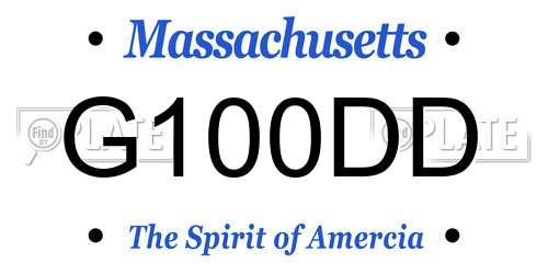 G100DD Massachusetts License Plate
