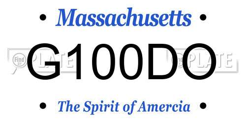 G100DO Massachusetts License Plate