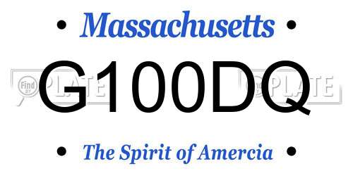 G100DQ Massachusetts License Plate
