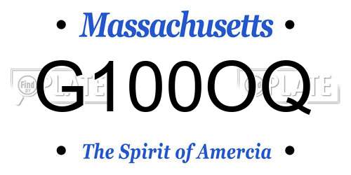 G100OQ Massachusetts License Plate