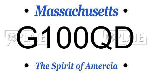 G100QD Massachusetts License Plate