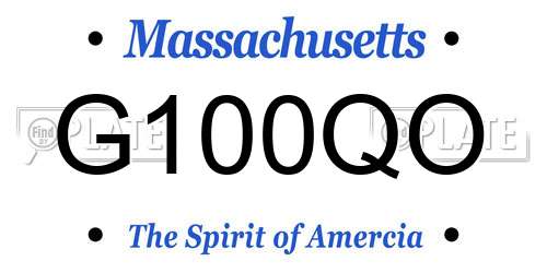 G100QO Massachusetts License Plate