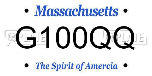 G100QQ Massachusetts License Plate