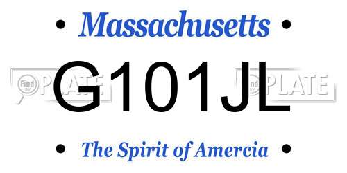 G101JL Massachusetts License Plate