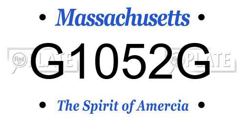 G1052G Massachusetts License Plate