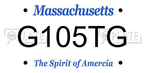 G105TG Massachusetts License Plate