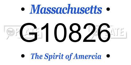 G10826 Massachusetts License Plate