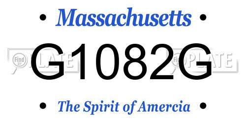 G1082G Massachusetts License Plate