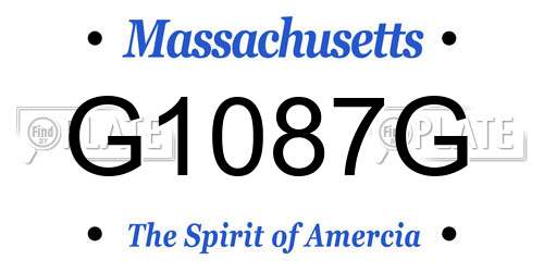 G1087G Massachusetts License Plate
