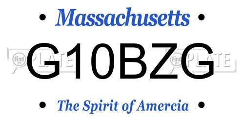 G10BZG Massachusetts License Plate