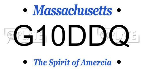 G10DDQ Massachusetts License Plate