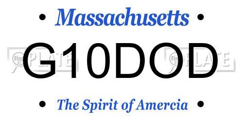 G10DOD Massachusetts License Plate