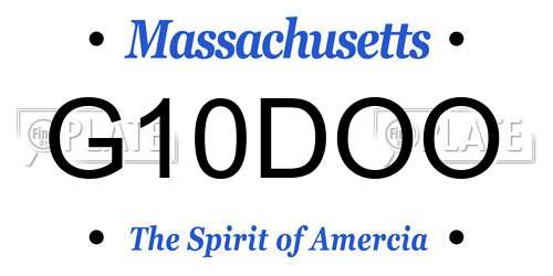 G10DOO Massachusetts License Plate