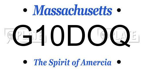 G10DOQ Massachusetts License Plate