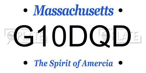 G10DQD Massachusetts License Plate