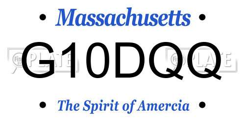 G10DQQ Massachusetts License Plate