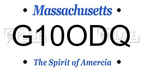 G10ODQ Massachusetts License Plate