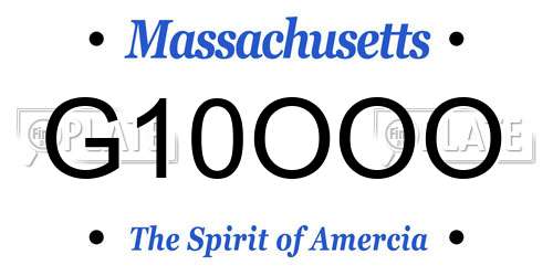 G10OOO Massachusetts License Plate