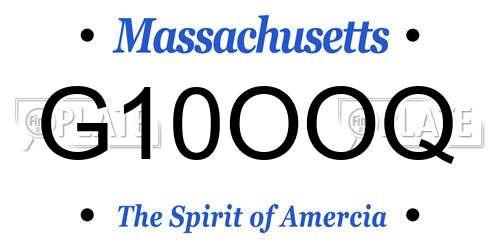 G10OOQ Massachusetts License Plate