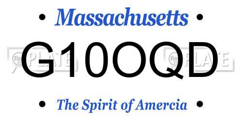 G10OQD Massachusetts License Plate