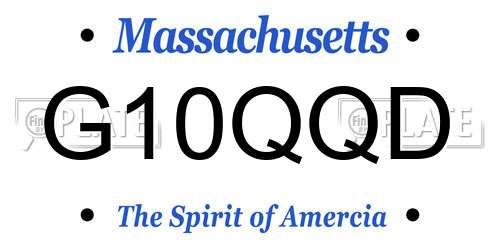 G10QQD Massachusetts License Plate