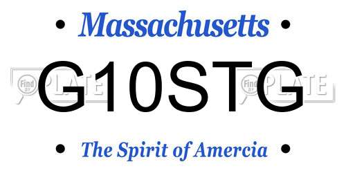 G10STG Massachusetts License Plate