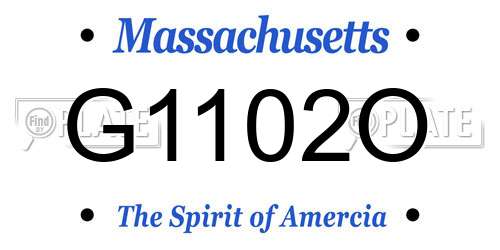 G1102O Massachusetts License Plate