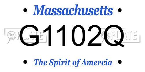 G1102Q Massachusetts License Plate