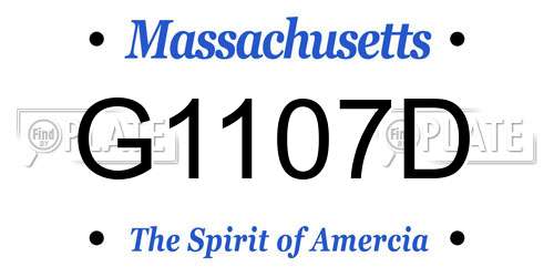 G1107D Massachusetts License Plate