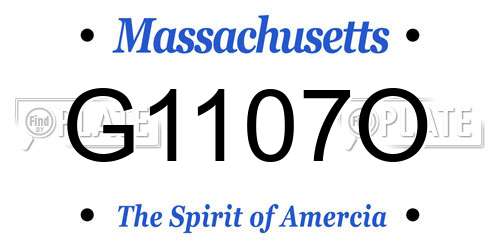 G1107O Massachusetts License Plate