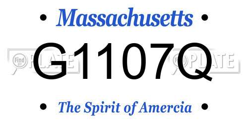G1107Q Massachusetts License Plate