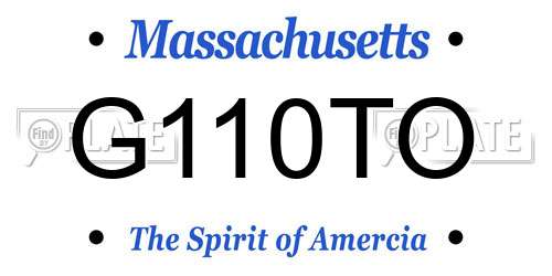 G110TO Massachusetts License Plate