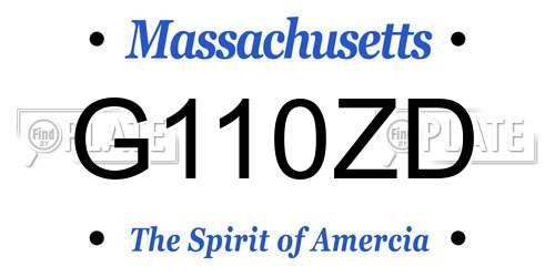 G110ZD Massachusetts License Plate