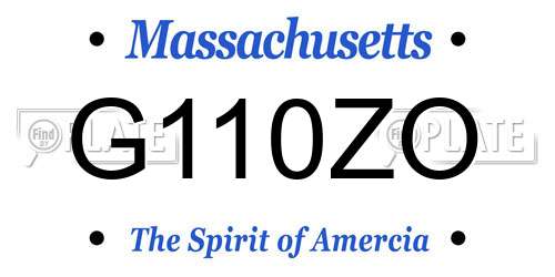 G110ZO Massachusetts License Plate