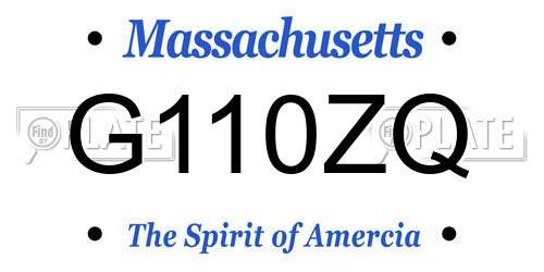 G110ZQ Massachusetts License Plate