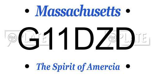 G11DZD Massachusetts License Plate