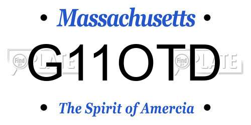 G11OTD Massachusetts License Plate