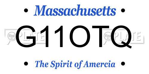G11OTQ Massachusetts License Plate