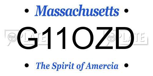 G11OZD Massachusetts License Plate