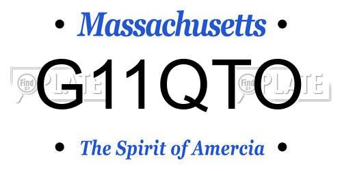 G11QTO Massachusetts License Plate