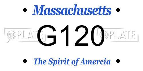 G120 Massachusetts License Plate