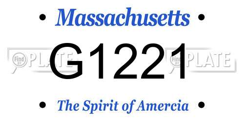 G1221 Massachusetts License Plate