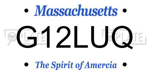 G12LUQ Massachusetts License Plate