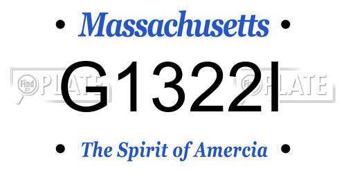G1322I Massachusetts License Plate