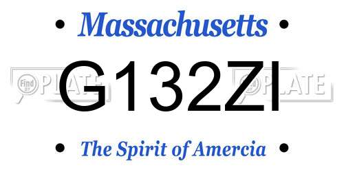 G132ZI Massachusetts License Plate
