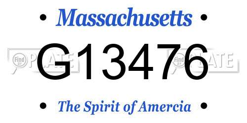 G13476 Massachusetts License Plate