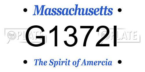 G1372I Massachusetts License Plate