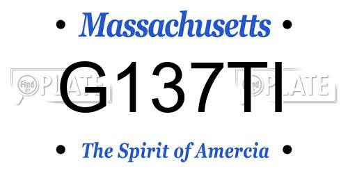 G137TI Massachusetts License Plate