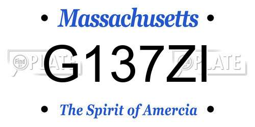 G137ZI Massachusetts License Plate